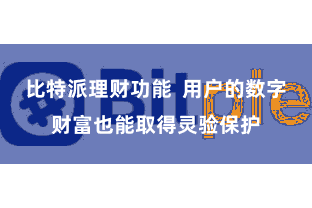 比特派理财功能  用户的数字财富也能取得灵验保护