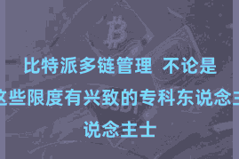 比特派多链管理  不论是对这些限度有兴致的专科东说念主士