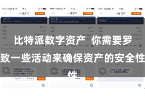 比特派数字资产  你需要罗致一些活动来确保资产的安全性