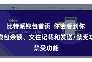 比特派钱包首页  你会看到你的钱包余额、交往记载和发送/禁受功能